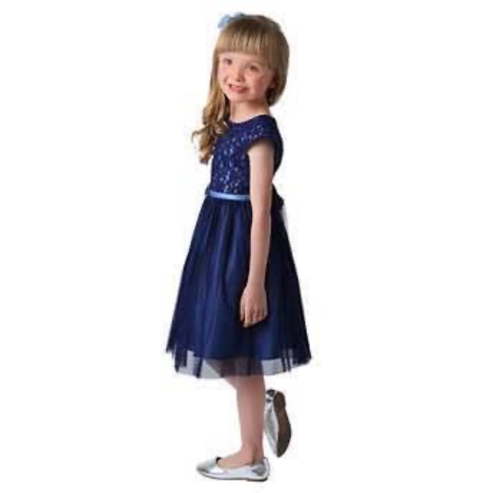 BRAND NEW girl Jona Michelle holiday formal navy / blue dress size 5 - Picture 3 of 5